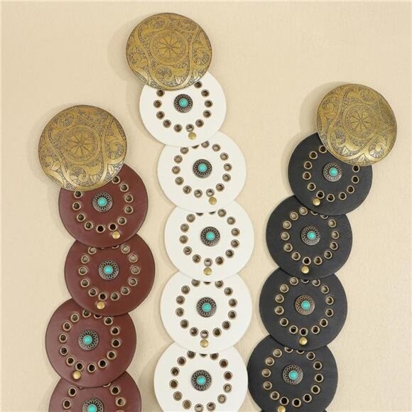 ✨ Vintage Hollow Wide Disc Belt – Adjustable PU Leather Waist Belt - Picture 6 of 6